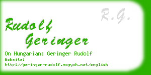 rudolf geringer business card